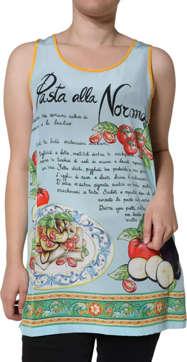 Multicolor Pasta Alla Norma Print Tank Top