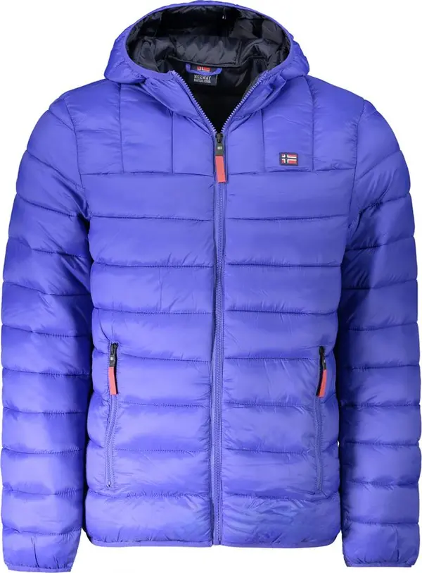 Blue Polyamide Men Jacket