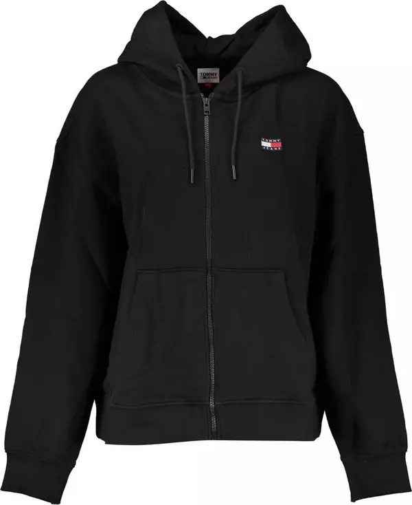 Black Cotton Women Sweatshirt