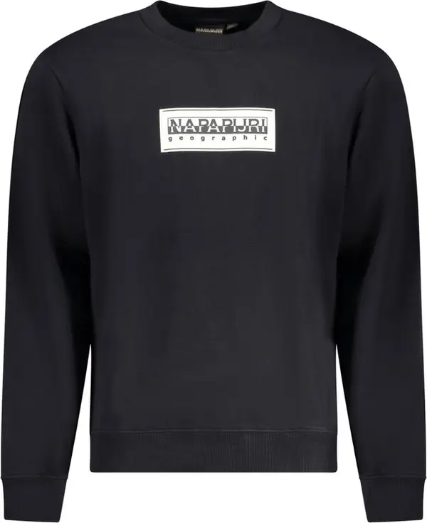 Black Cotton Men Sweatshirt