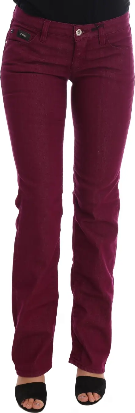 Red Wash Cotton Stretch Denim Jeans