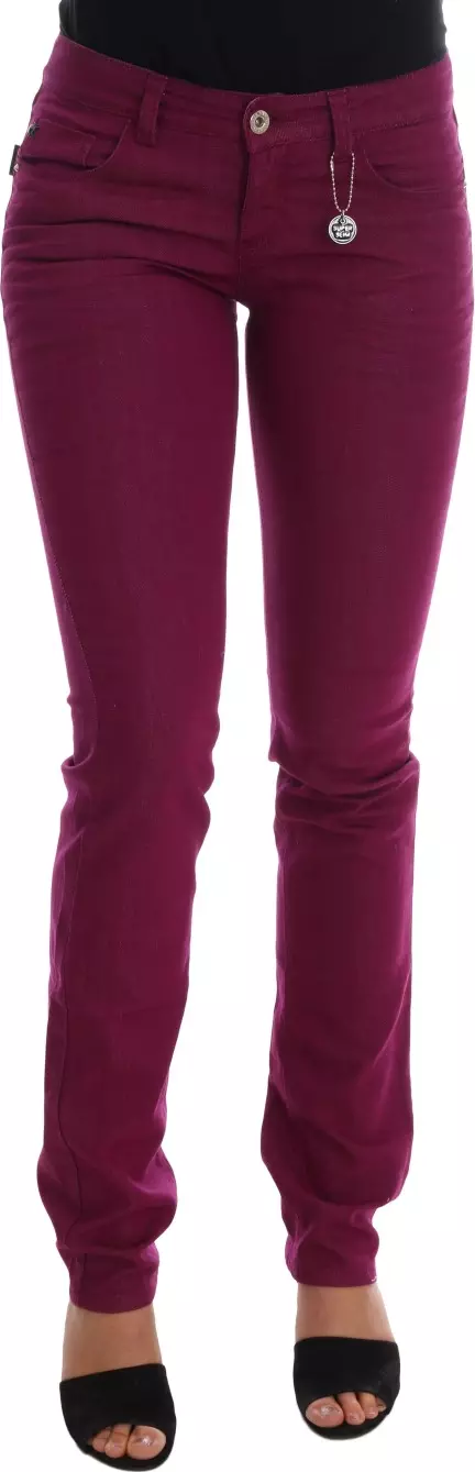 Purple Cotton Stretch Slim Denim Jeans