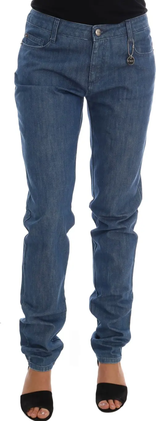 Blue Wash Cotton Boyfriend Fit Jeans