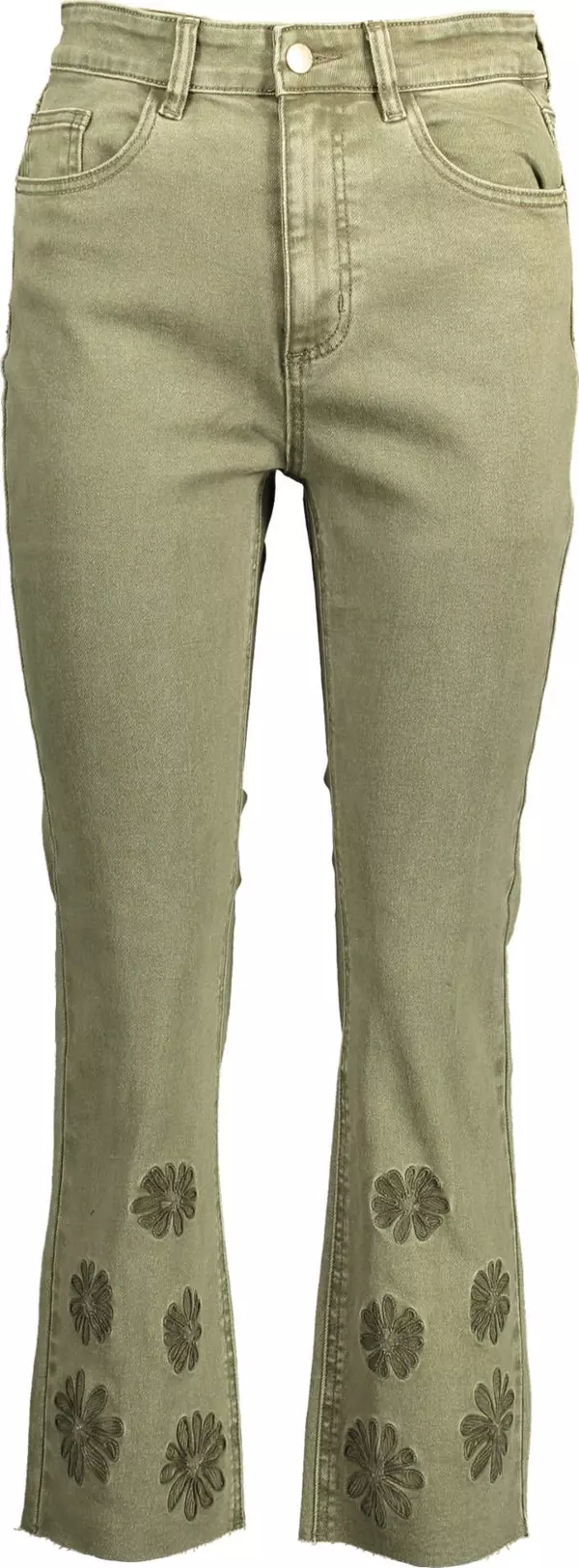 Green Cotton Jeans & Pants