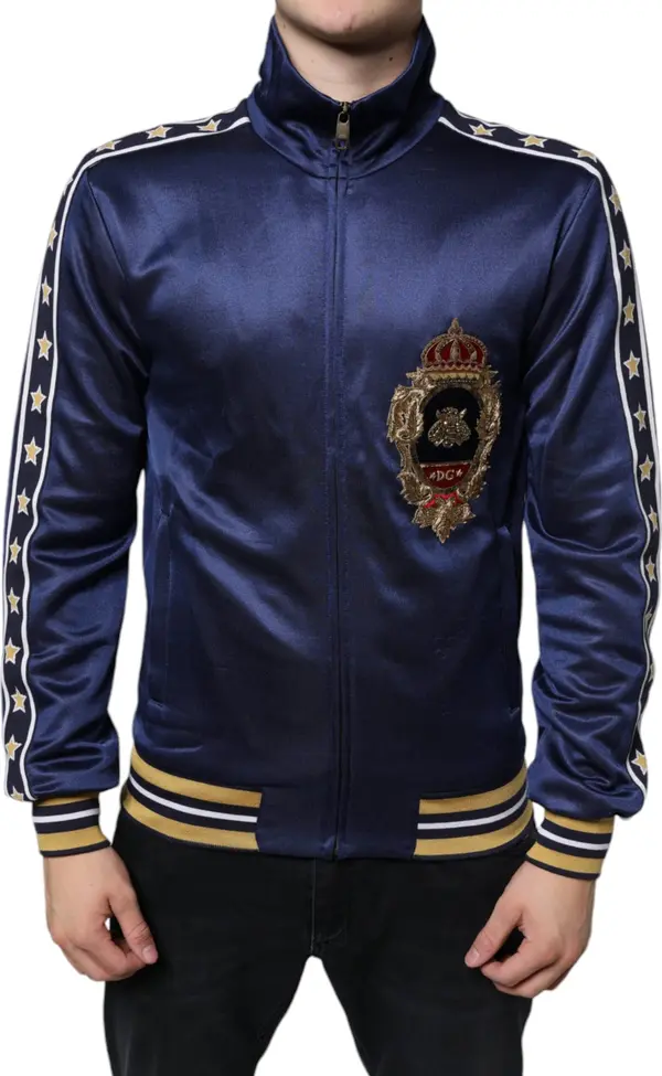 Blue Heraldic Patch Stripe King Bee Sweater