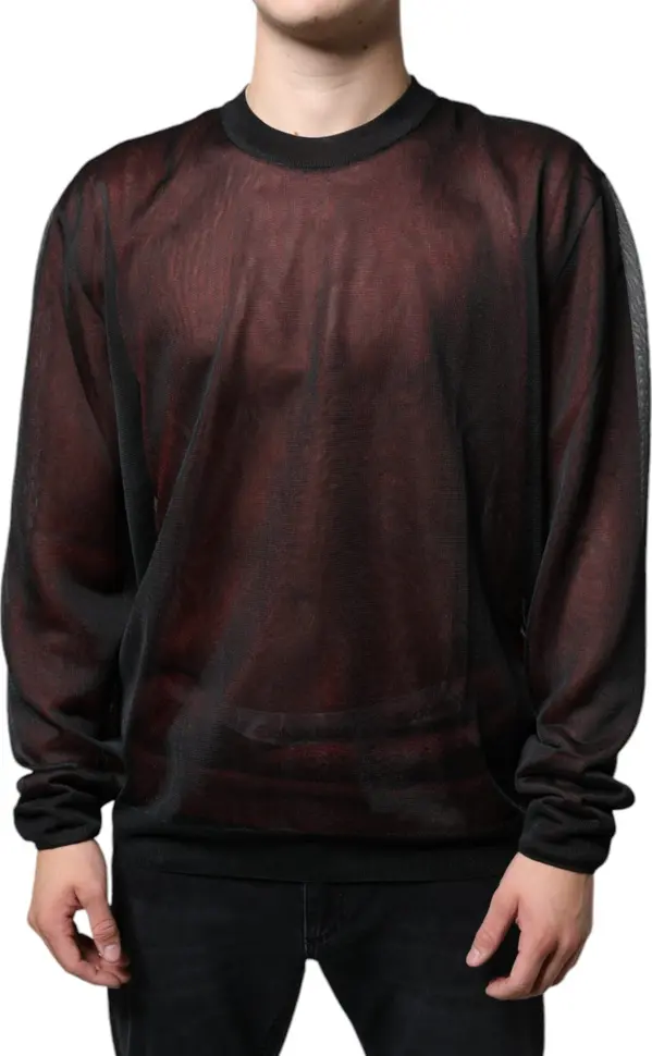 Brown Polyester Pullover Sweatshirt Sweater