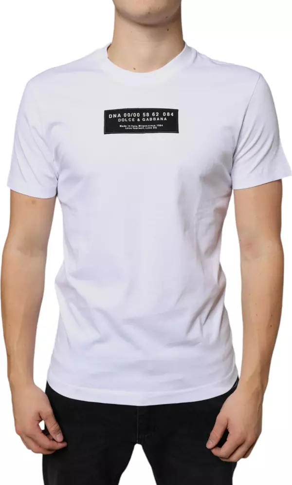 White Cotton DG Applique Casual T-shirt