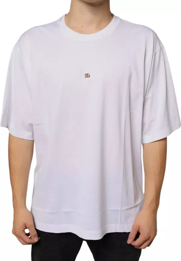 White Metal DG Logo Cotton Short Sleeves T-shirt