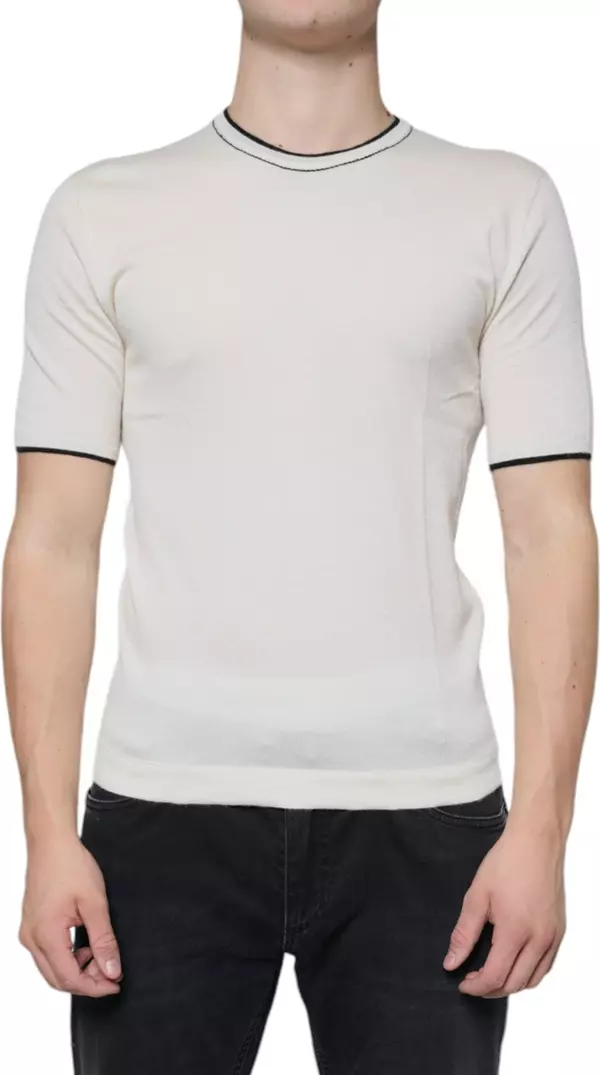 Off White Cashmere Short Sleeves T-shirt