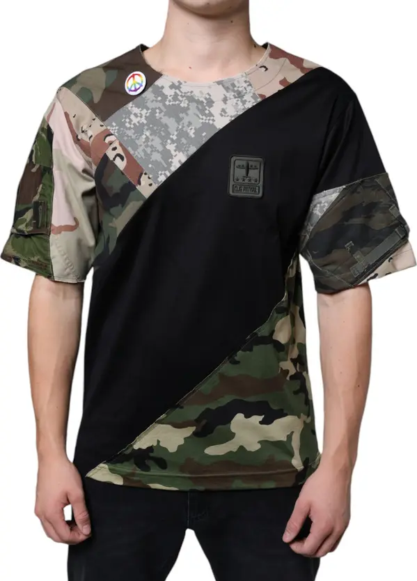 Multicolor Camouflage Patchwork DG Royal T-shirt