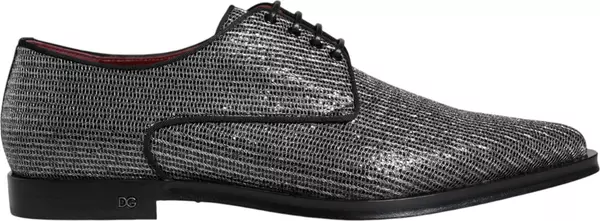 Silver Polyurethane Derby Formal Dress Shoes