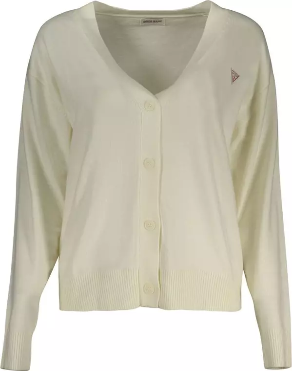 Bianco Poliestere Women Cardigan