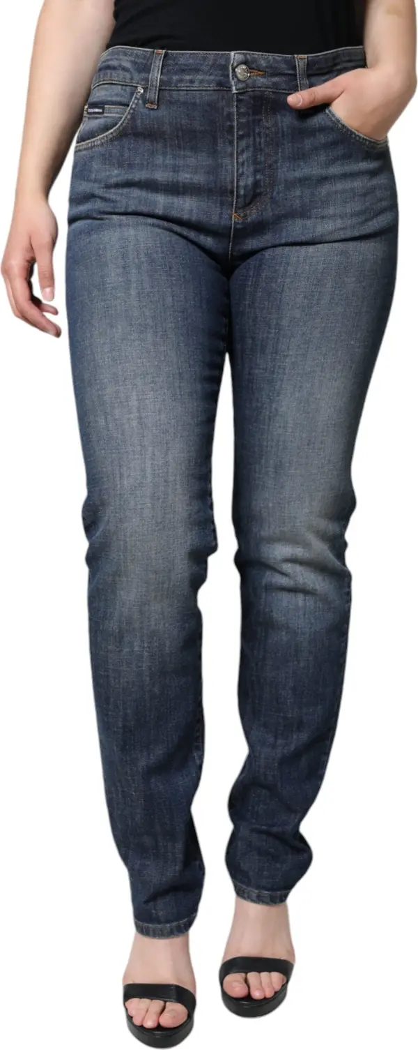 Dark Blue Cotton Stretch Skinny Denim Jeans