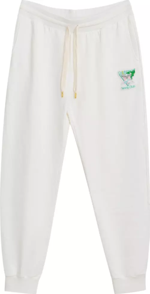 White Cotton Athletic Pants