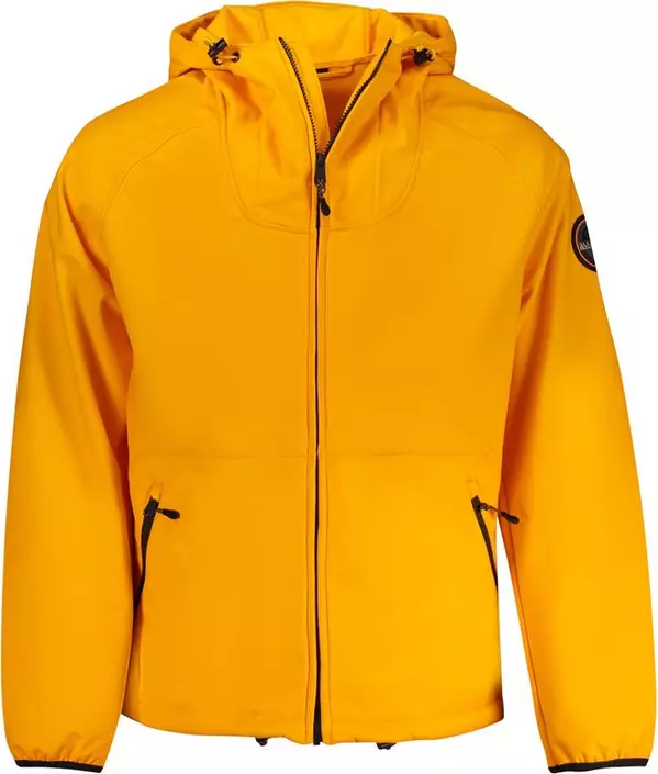 Orange Recycled Polyester Men Jacket