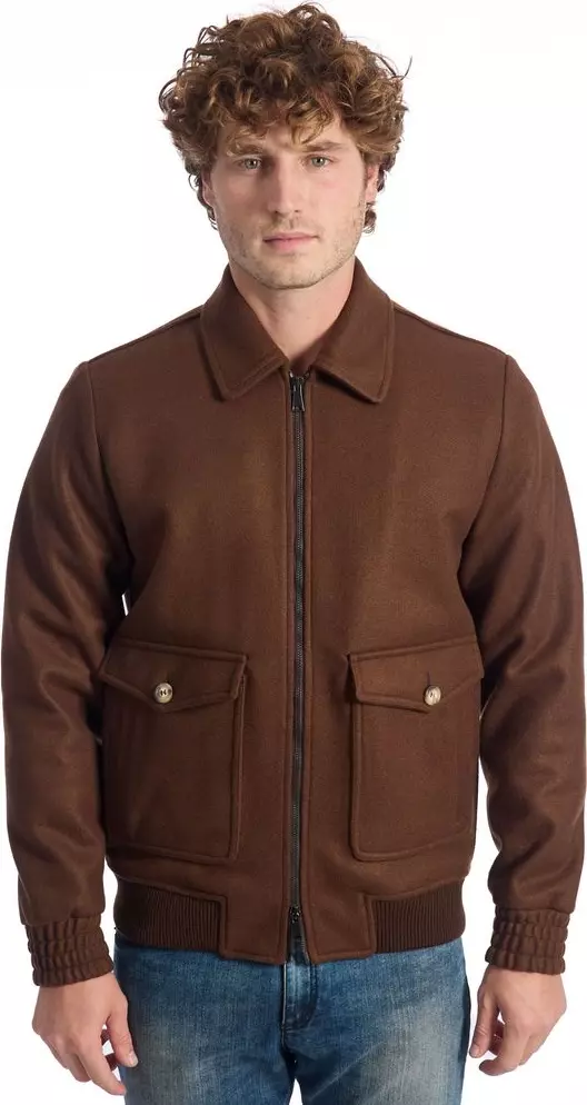 Brown Wool Men Jacket