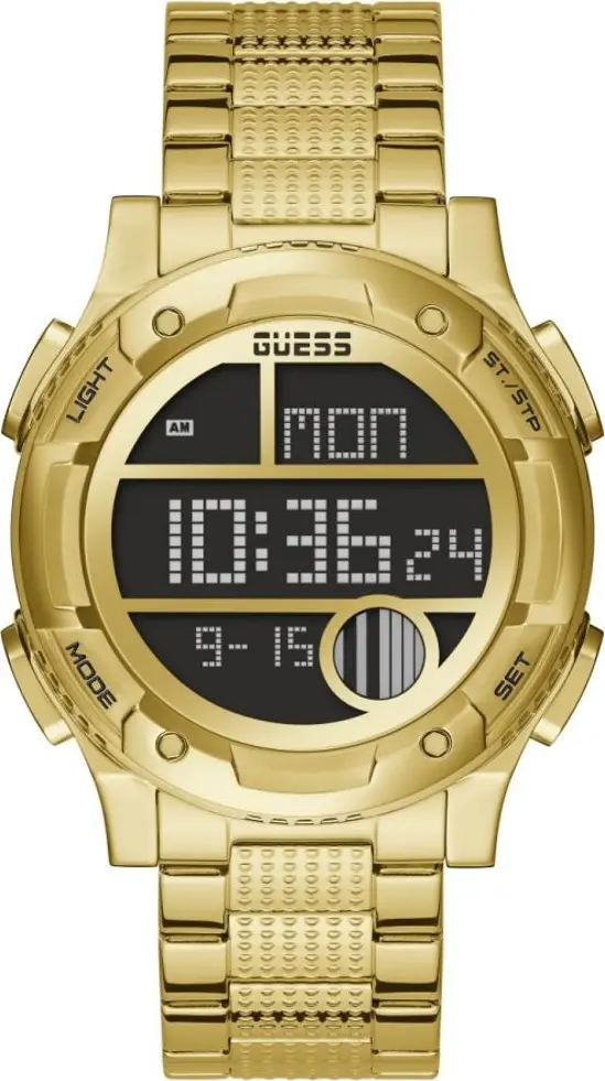 Gold Stainless Steel Digital Watch