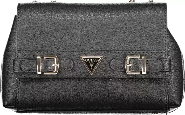 Black Polyurethane Women Handbag