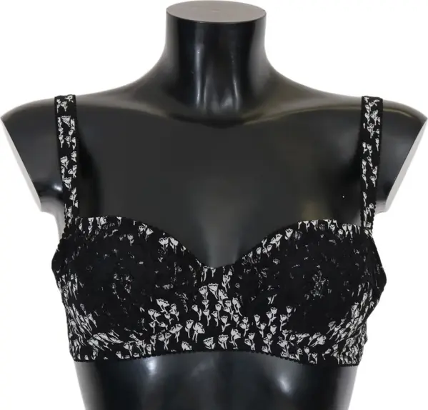 Black Silk White Lace Stretch Underwear Bra