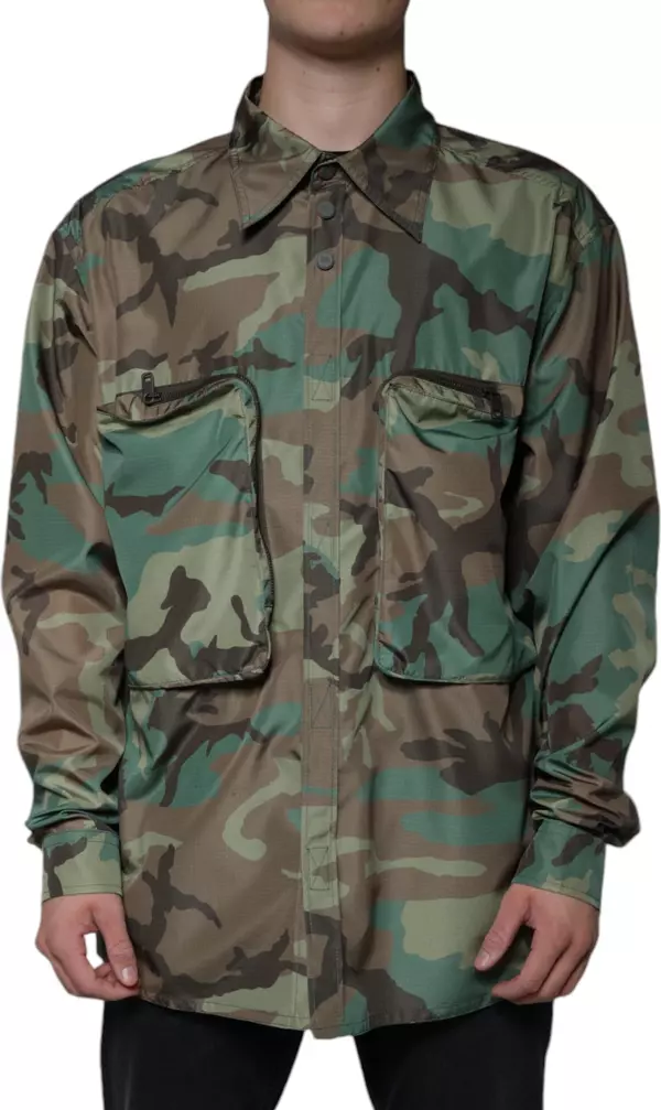 Multicolor Camouflage Button Down Shirt