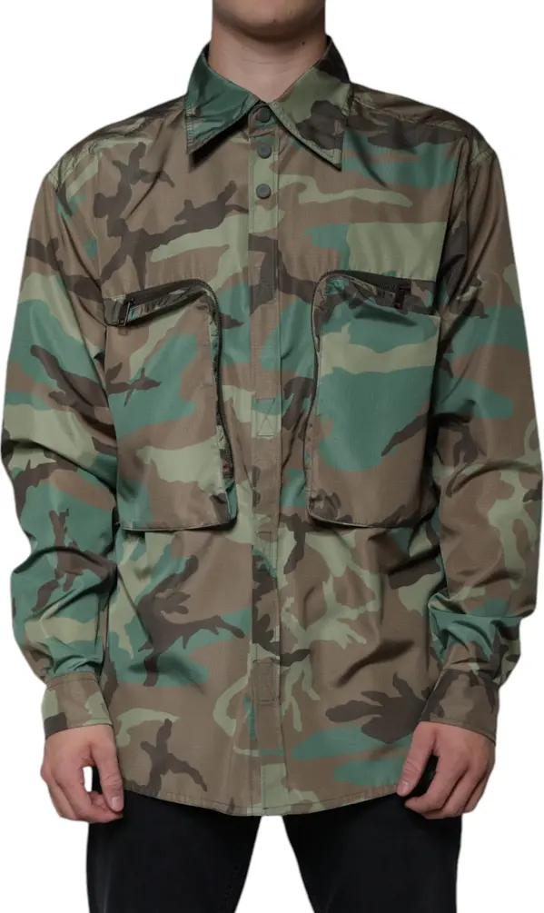Multicolor Camouflage Button Down Shirt