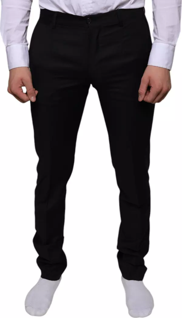 Black Wool Skinny Dress Formal Pants