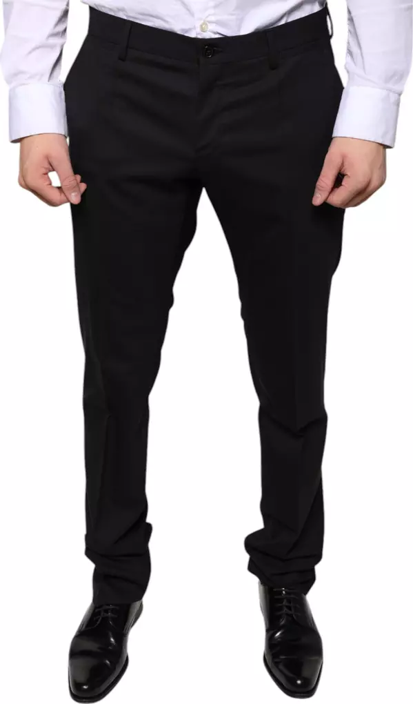 Black Wool Skinny Dress Formal Pants