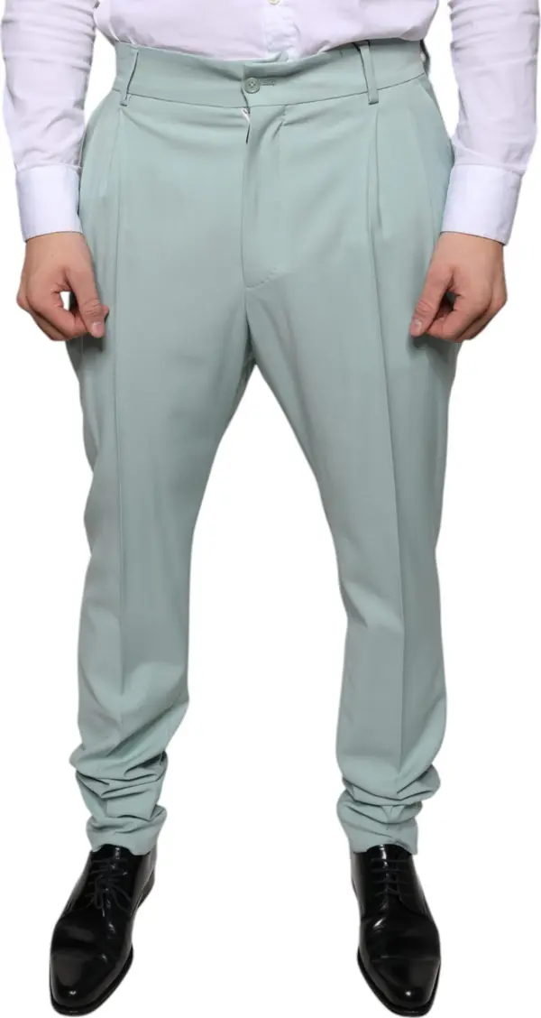 Mint Green Cotton Dress Pants