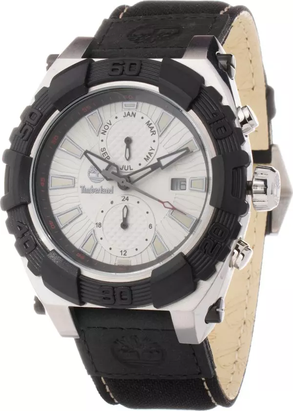 Black Leather Sport Watch