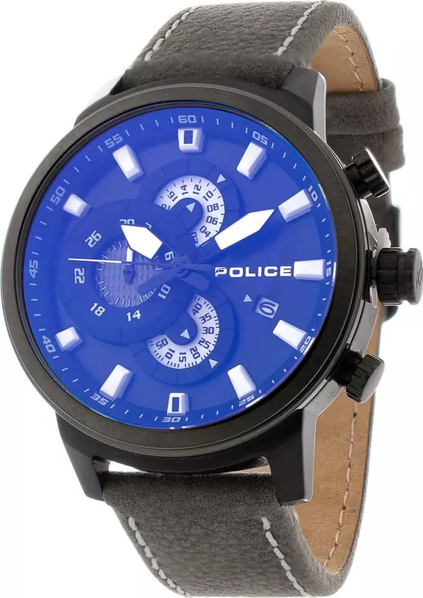 Gray Leather Dress Watch