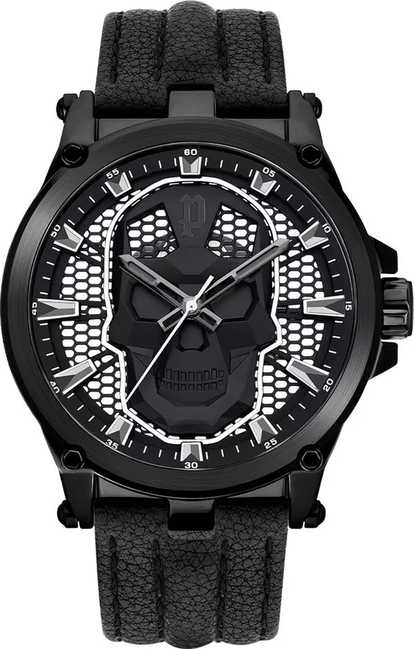 Black Leather Dress Watch