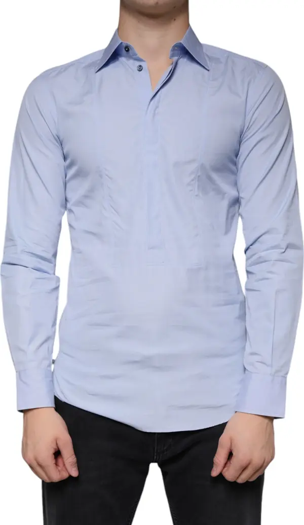Light Blue Cotton Men Dress Formal Shirt