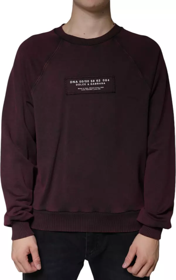 Maroon Logo Crew Neck Men Sweatshirt Sweater