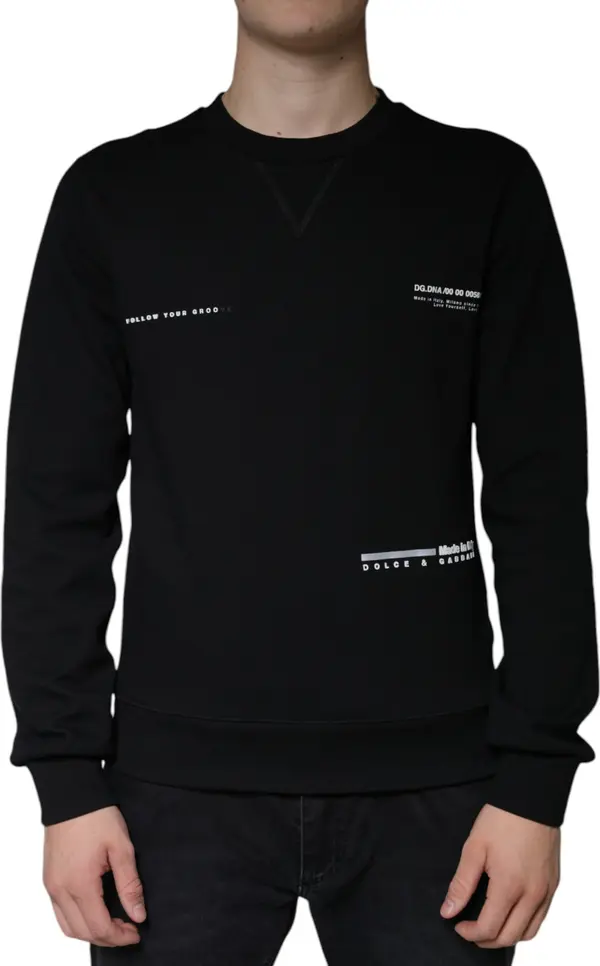 Black Logo Print CrewNeck Sweatshirt Sweater