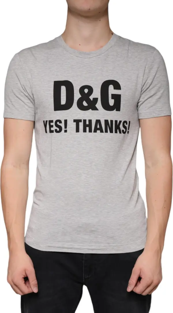 Gray Logo Print Crewneck Short Sleeve T-shirt