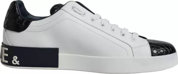 White Leather Logo Portofino Sneaker Shoes