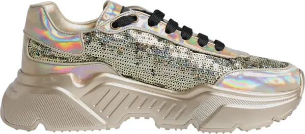 Gold Sequin Iridiscent Daymaster Sneakers Shoes