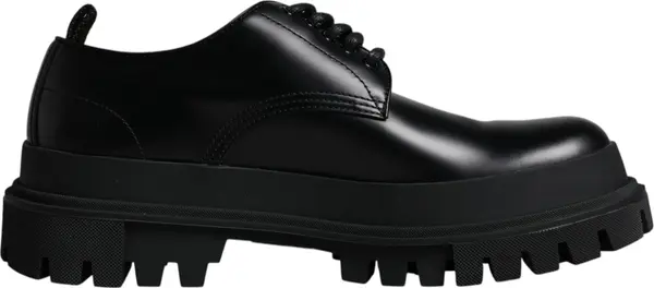 Black Leather Lace Up Trekking Dress Shoes