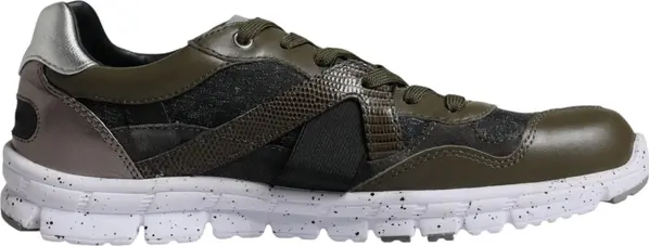 Multicolor Canvas Leather Low Top Sneaker Shoes