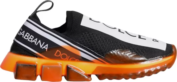 Black Orange Sorrento Slip On Sneakers Shoes