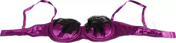 Purple Silk Underwired Balconette Bra Underwear