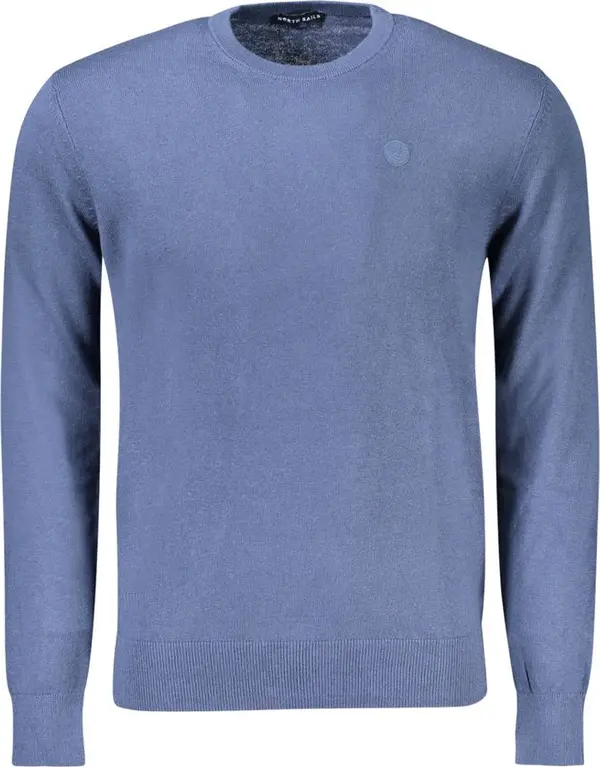 Blue Cotton Men Sweater