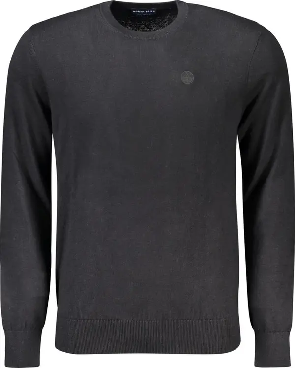 Black Cotton Men Sweater