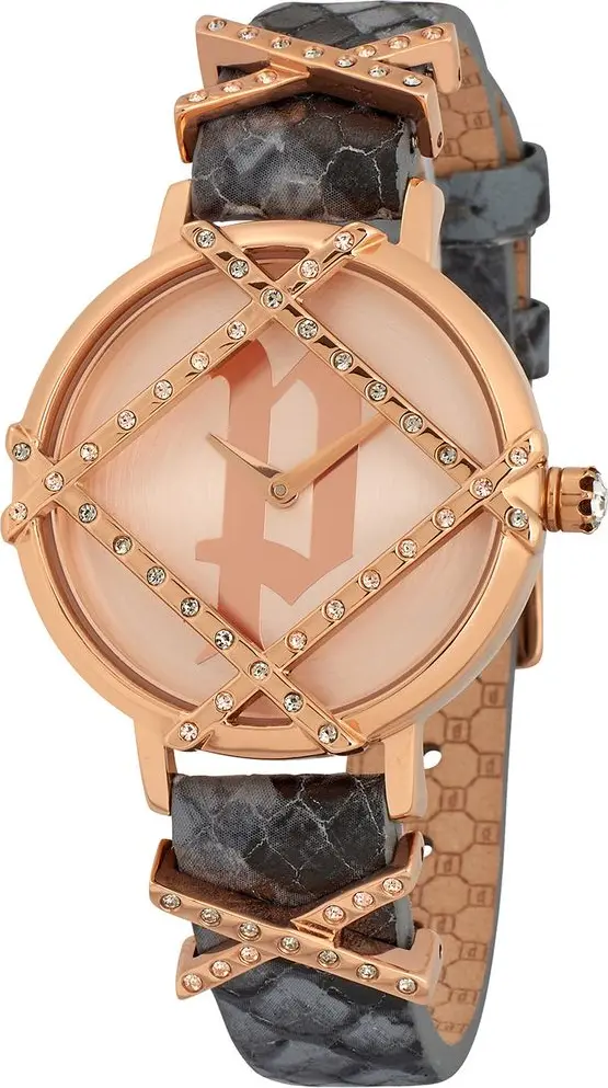 Gray Leather Dress Watch