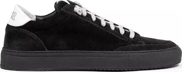 Black Suede Leather Athletic Sneakers