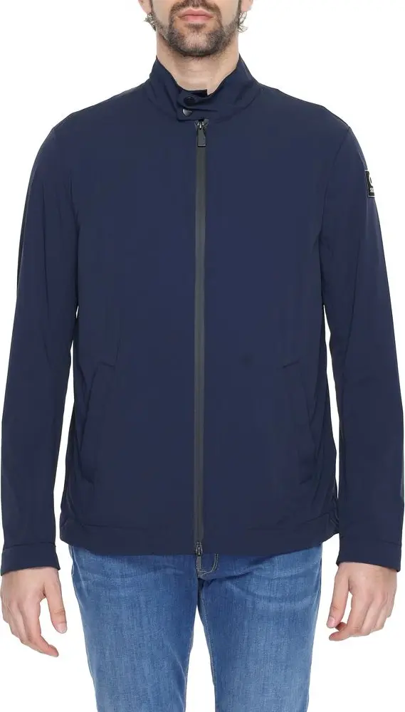 Blue Nylon Full-Length Jacket