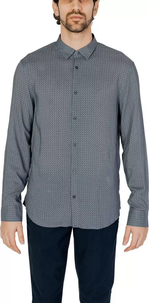 Gray Viscose Pattern Shirt