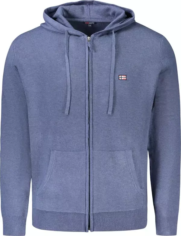 Blue Polyamide Men Cardigan