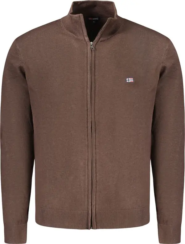Brown Polyamide Men Cardigan