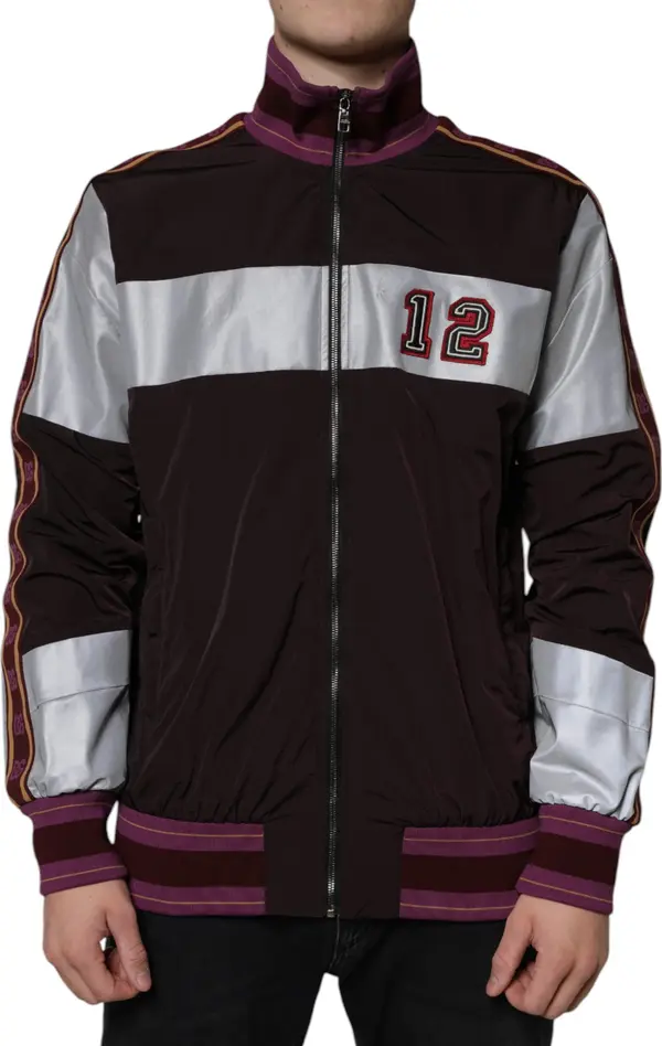 Multicolor Full Zip Jersey Men Bomber Jacket